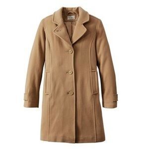 COPY - LL Bean Classic Lambswool Camel Tan Polo Coat Jacket